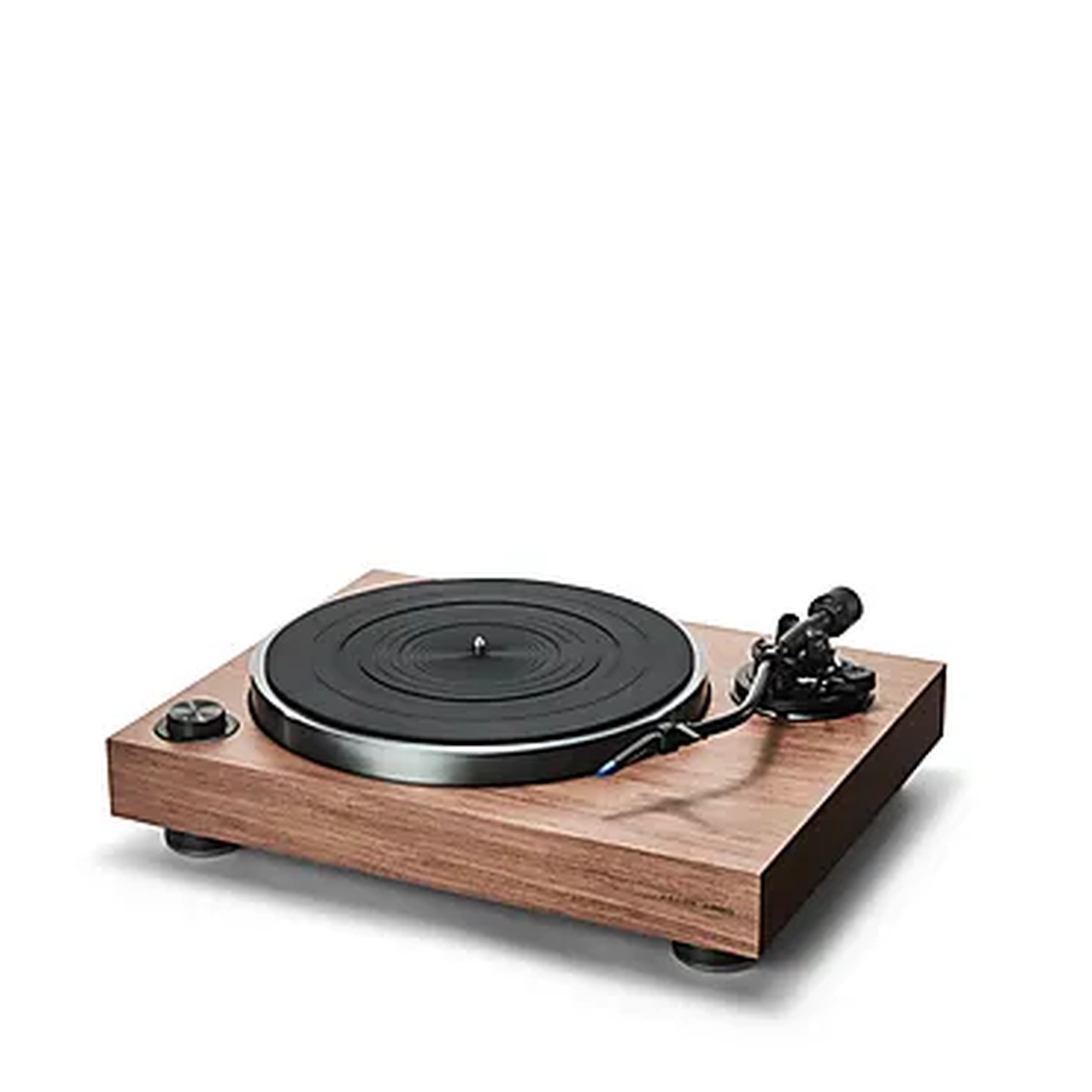 Ciężki aluminiowy talerz AURORA Argon Audio AURORA Walnut detal talerza i sterowania