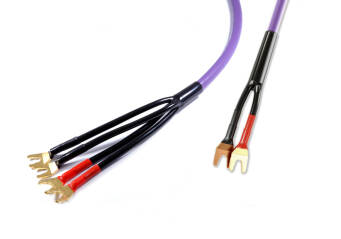 Melodika MDBW41560s Kabel głośnikowy z widłami bi-wiring OFC 2x 1,5+2x4mm2 - 6m - 2szt