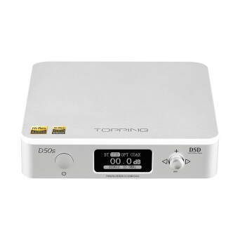 Topping D50s Przetwornik cyfrowo-analogowy DAC USB z Bluetooth aptX Srebrny