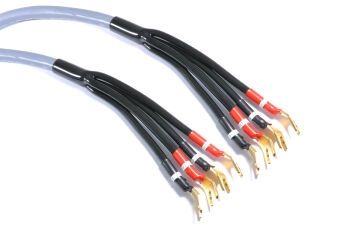 Melodika MDBA41575Gs Gunmetal Kabel głośnikowy z widłami bi-amping OFC 2x 1,5 + 2x 4mm2 - 7,5m 2szt