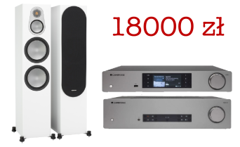 Cambridge Audio CXA81 + CXN v2 + Monitor Audio Silver 7G 500 Białe