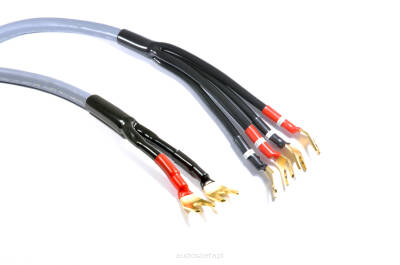 Melodika MDBW41560Gs Gunmetal Kabel głośnikowy z widłami bi-wiring OFC 2x 1,5+2x4mm2 - 6m - 2szt